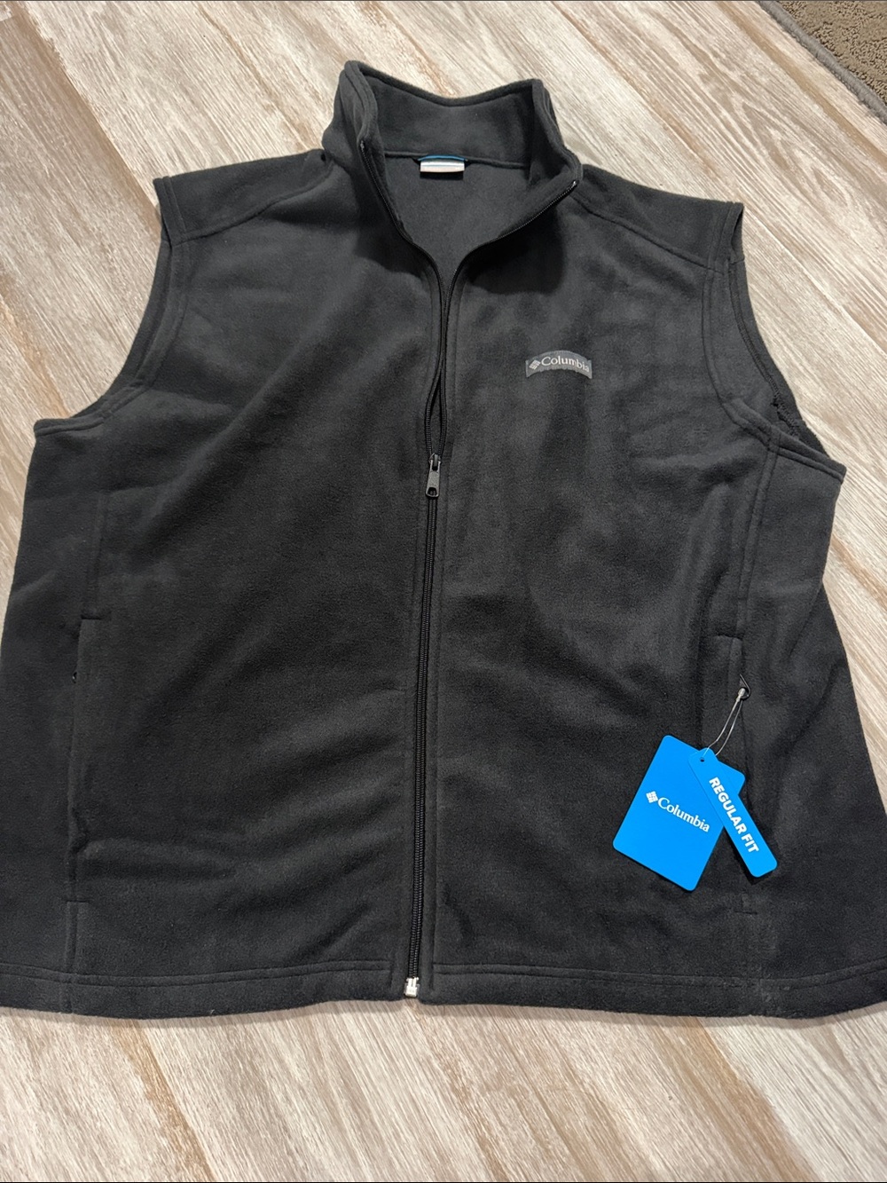 Columbia Black Zip-Front Fleece Vest